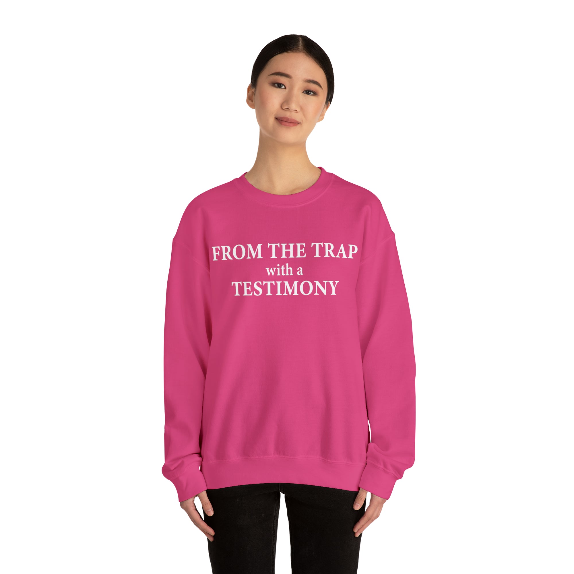 From the Trap with a Testimony - Unisex Heavy Blend™ Crewneck Sweatshirt