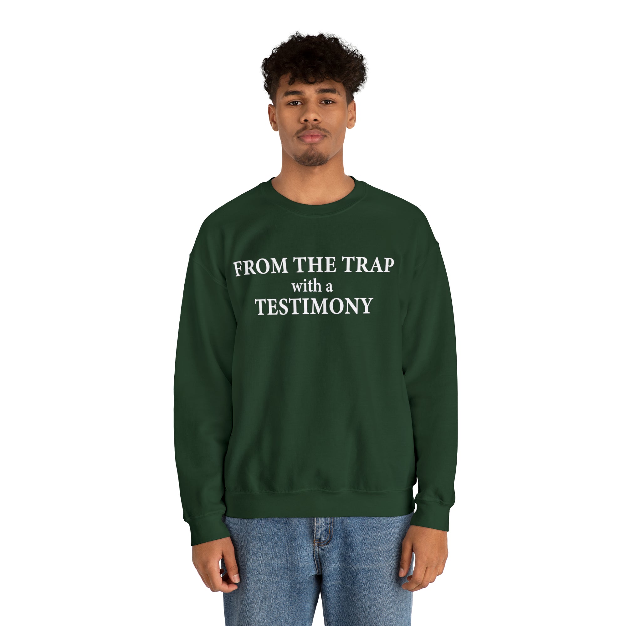 From the Trap with a Testimony - Unisex Heavy Blend™ Crewneck Sweatshirt