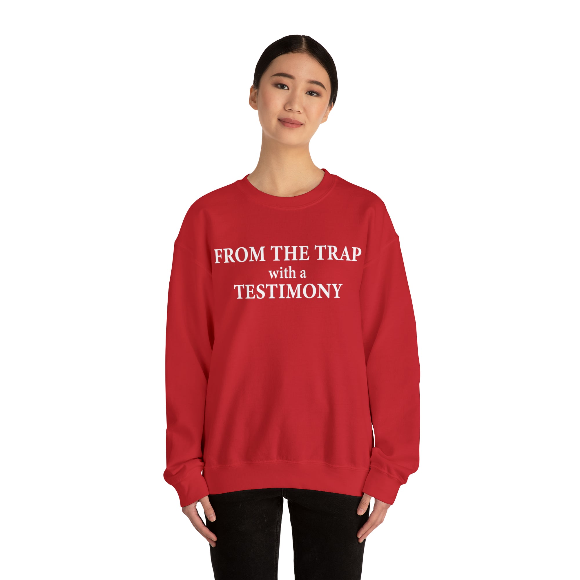 From the Trap with a Testimony - Unisex Heavy Blend™ Crewneck Sweatshirt