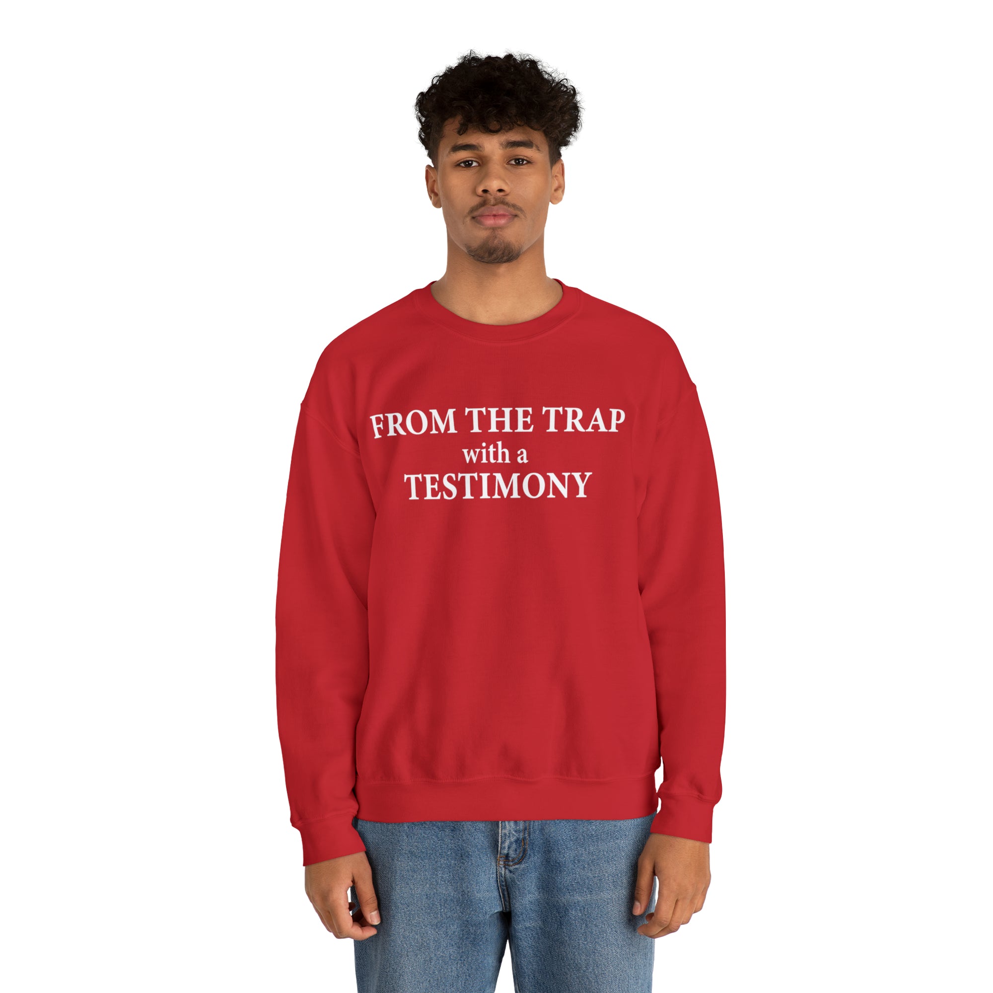 From the Trap with a Testimony - Unisex Heavy Blend™ Crewneck Sweatshirt