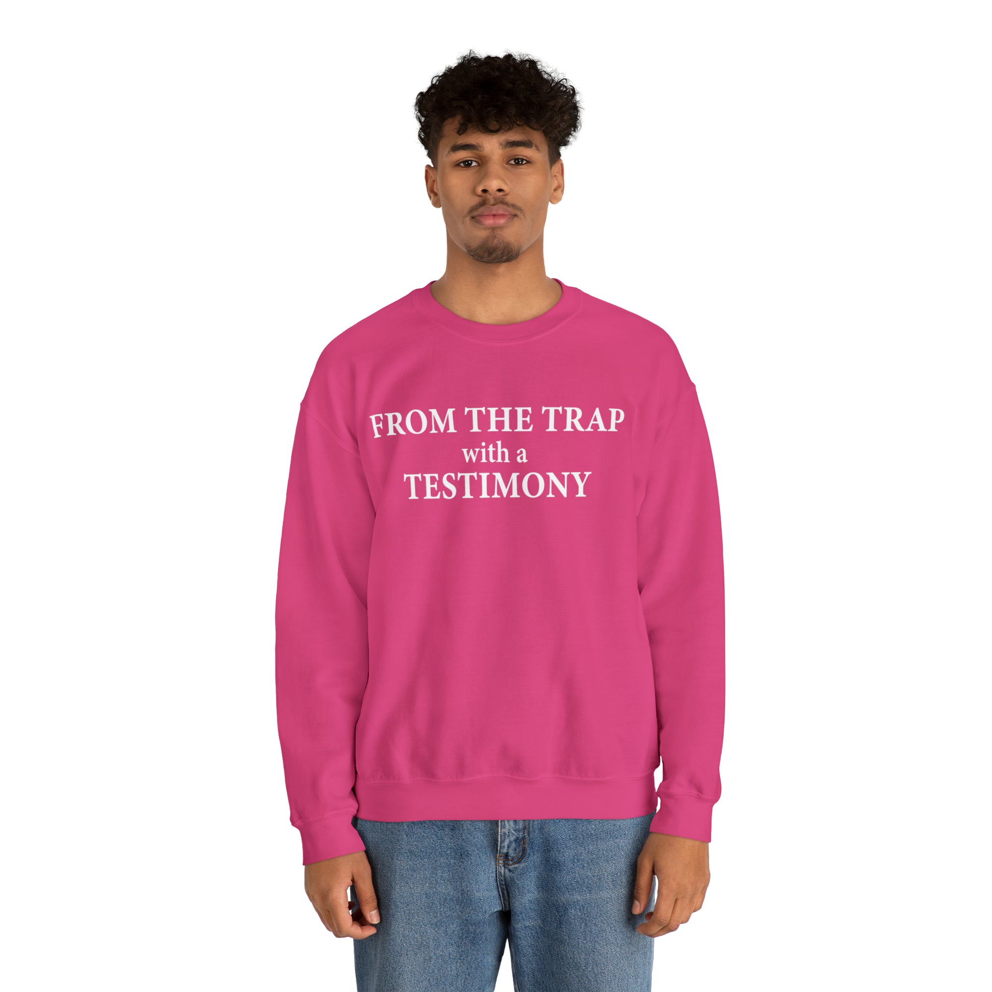 From the Trap with a Testimony - Unisex Heavy Blend™ Crewneck Sweatshirt