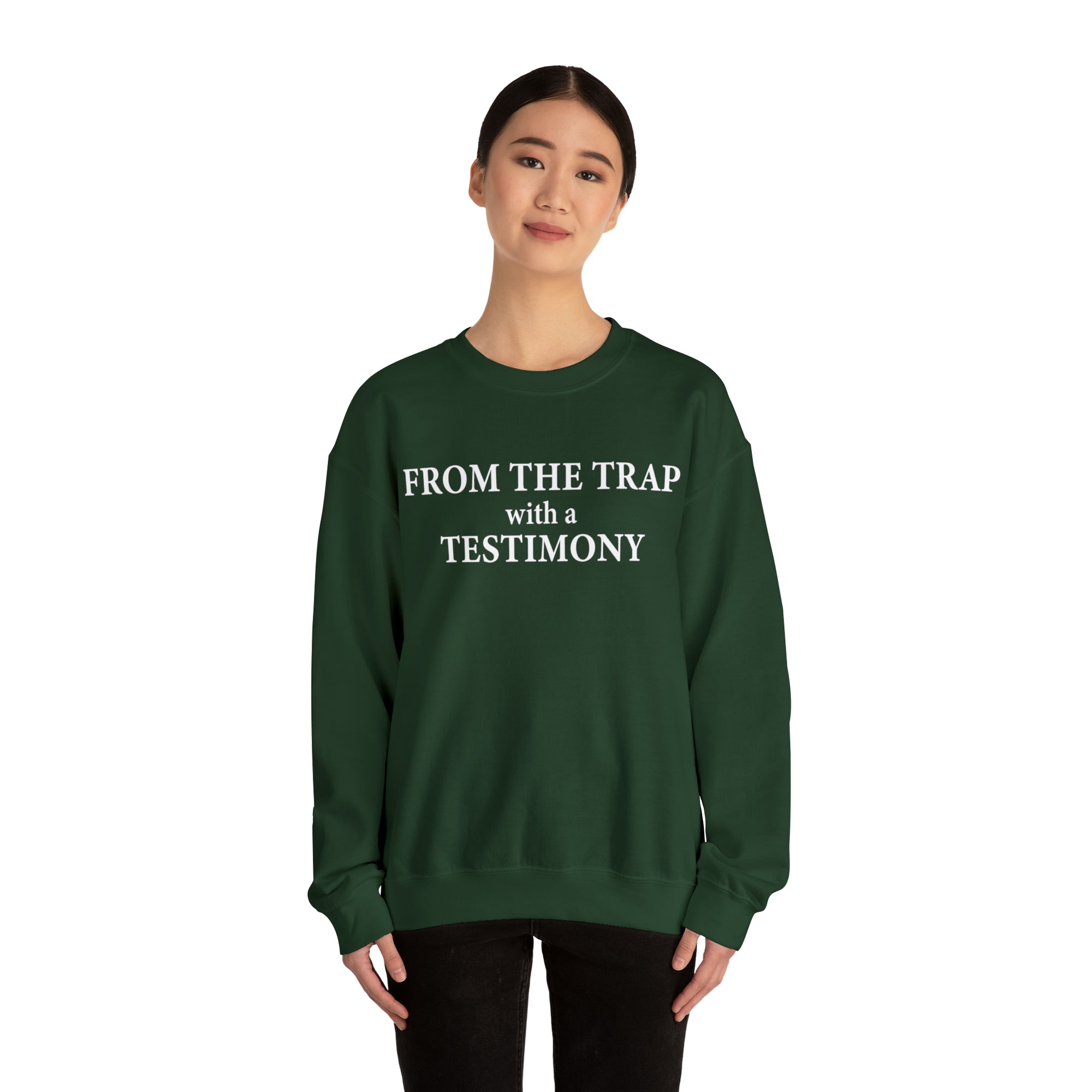 From the Trap with a Testimony - Unisex Heavy Blend™ Crewneck Sweatshirt